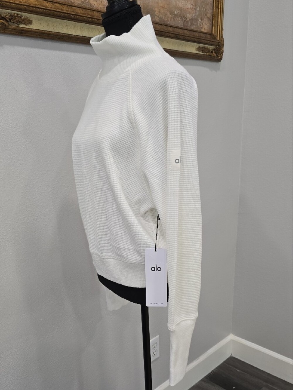 ALO Waffle Weekend Escape Mock Neck Long Sleeve - Picture 4 of 12
